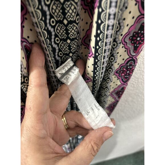 5th & Love Short Sleeve V-Neck Geometric Sheath‎ Maxi Dress Sz L Boho Cottage - Picture 6 of 10